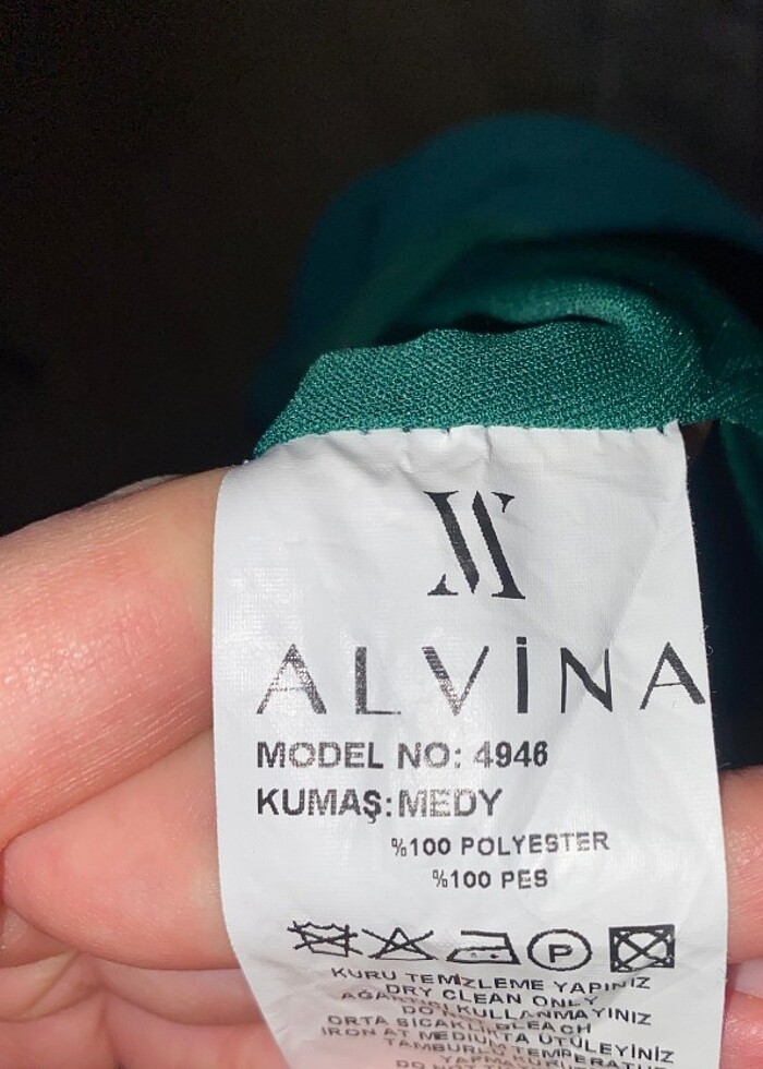 Alvina yeşil elbise  - Görsel 2