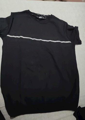 Siyah Kısa Kollu Oversize Tişört