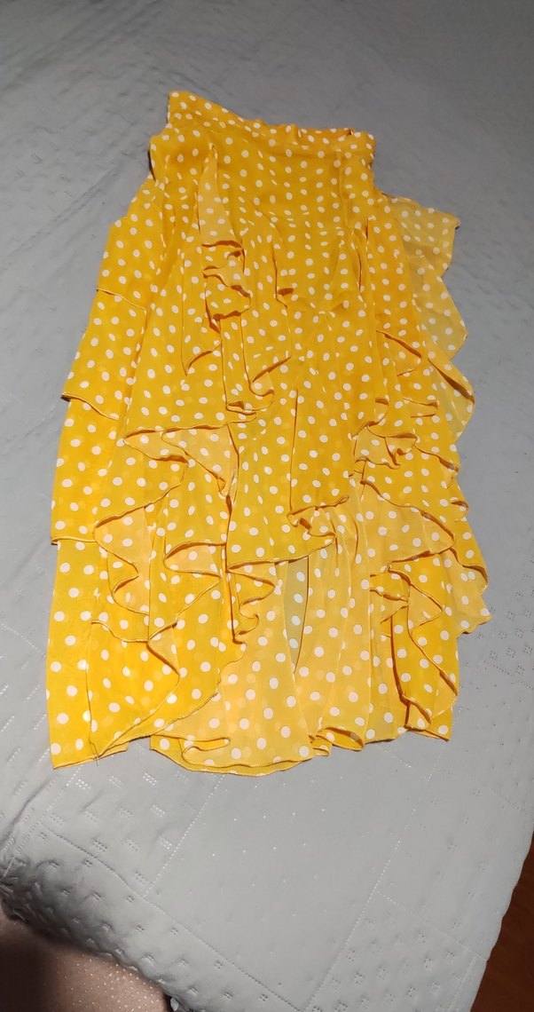 Sarı Puantiyeli Uzun Hamile Eteği - Görsel 3