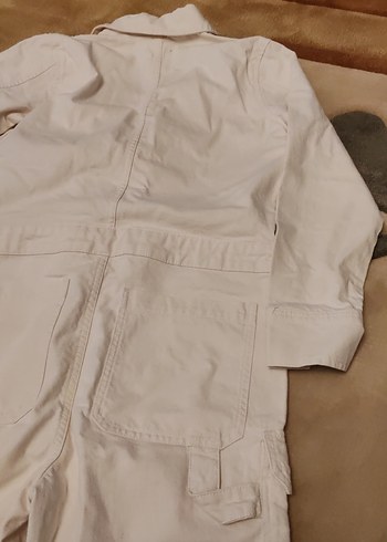 Beyaz Kadın Uzun Kollu Tulum - Görsel 13