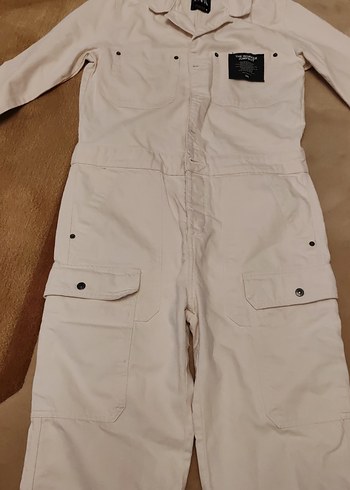 Beyaz Kadın Uzun Kollu Tulum - Görsel 6