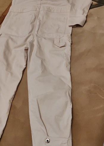 Beyaz Kadın Uzun Kollu Tulum - Görsel 12