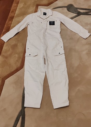 Beyaz Kadın Uzun Kollu Tulum - Görsel 2