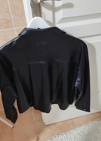 Zara Siyah Deri Düğmeli Ceket - Görsel 7