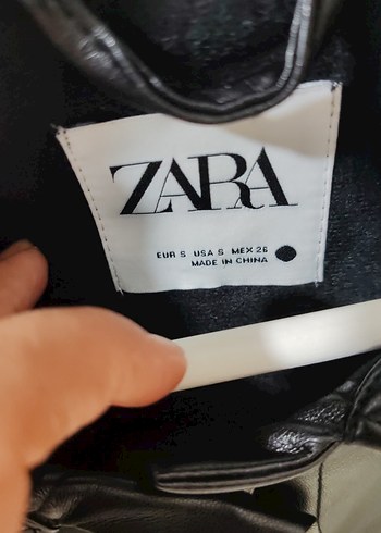 Zara Siyah Deri Düğmeli Ceket - Görsel 5