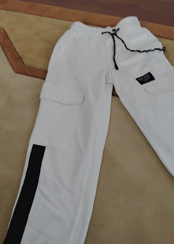 Beyaz Baskılı kadınSpor Eşofman Altı - Görsel 4