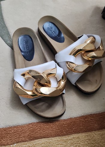 Kadın Beyaz Tokalı Dolgu Topuk Terlik jwanderson marka - Görsel 3