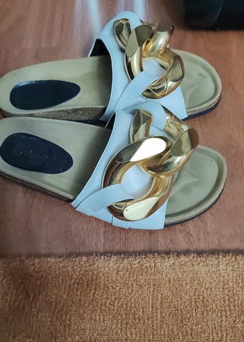 Kadın Beyaz Tokalı Dolgu Topuk Terlik jwanderson marka - Görsel 4