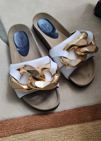 Kadın Beyaz Tokalı Dolgu Topuk Terlik jwanderson marka - Görsel 2