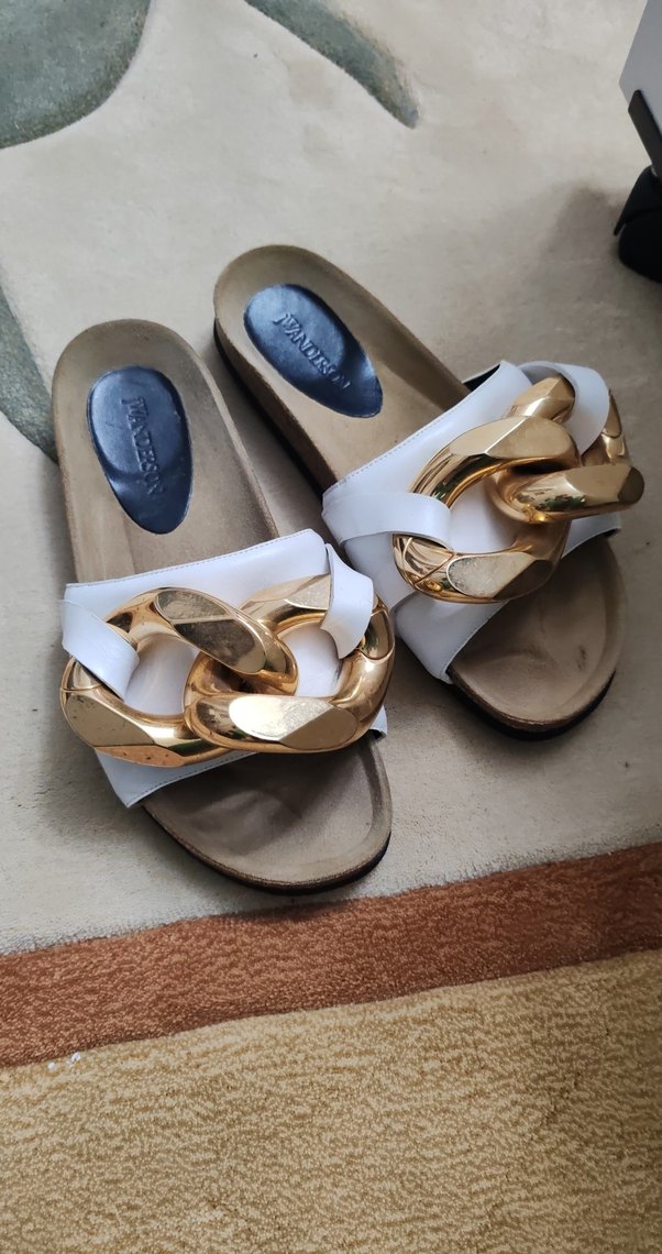 Kadın Beyaz Tokalı Dolgu Topuk Terlik jwanderson marka - Görsel 2