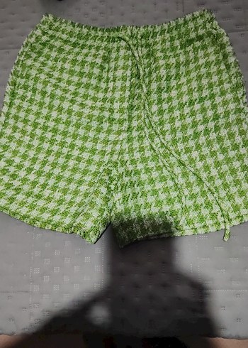 Yeşil Örgü Mini Şort