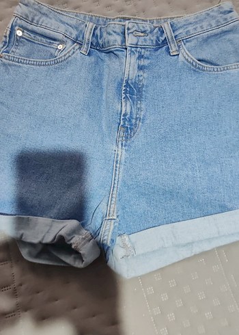 36 Beden Kadın Mavi Mini Denim Şort