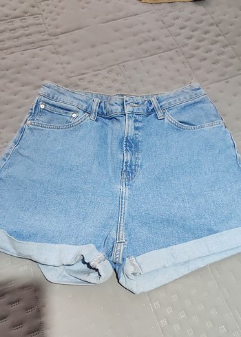 Kadın Mavi Mini Denim Şort