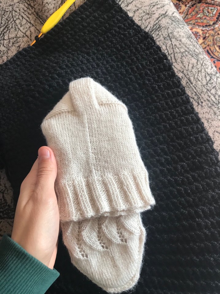 Bej El Örgüsü kadın Çorap patik - Görsel 2