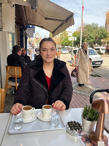 s Beden siyah Renk Temiz kullanılmış ceket içi kürklü