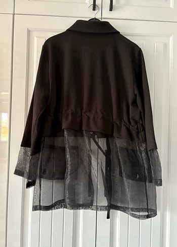 Diğer Düğmeli Siyah Midi Goth Kadın Ceket