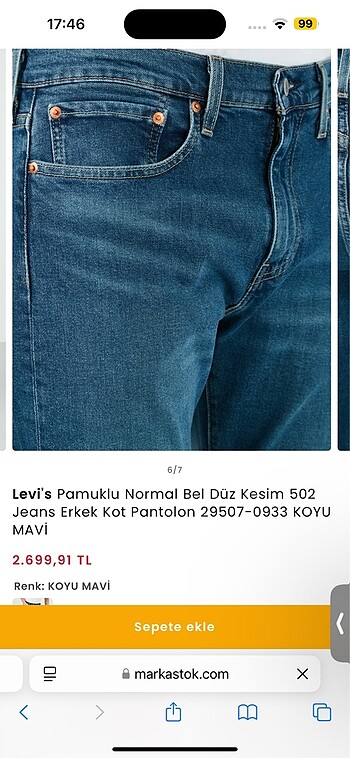 Levis erkek kot