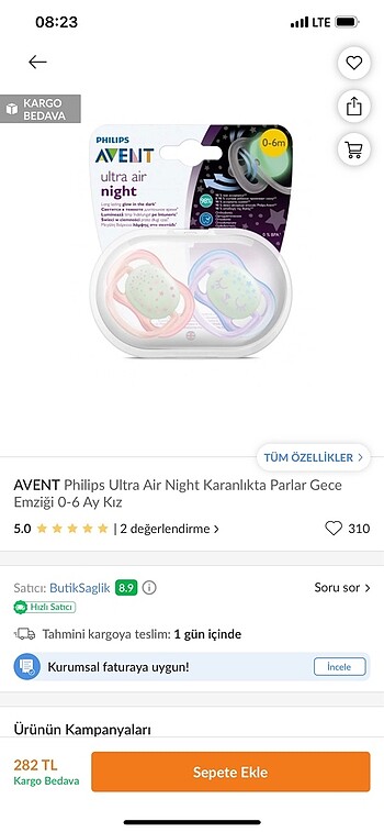 Philips avent 0-6 ay emzik