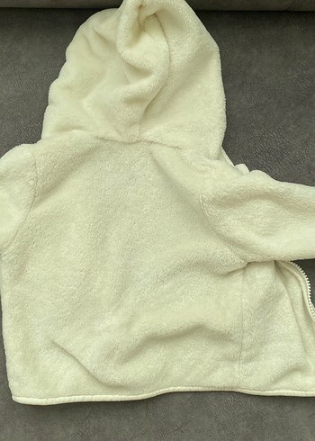 6-9 Ay Beden Kapüşonlu ceket Beyaz Erkek bebek
