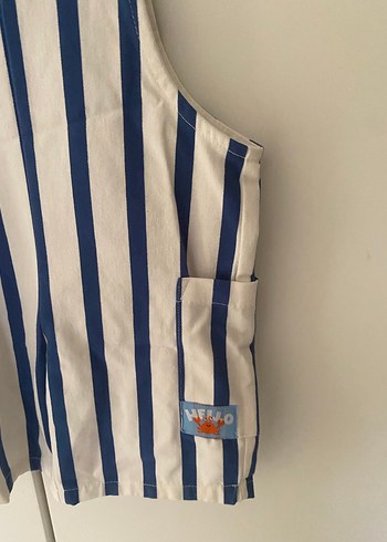 Erkek Bebek Çizgili Şort Salopet - Görsel 3