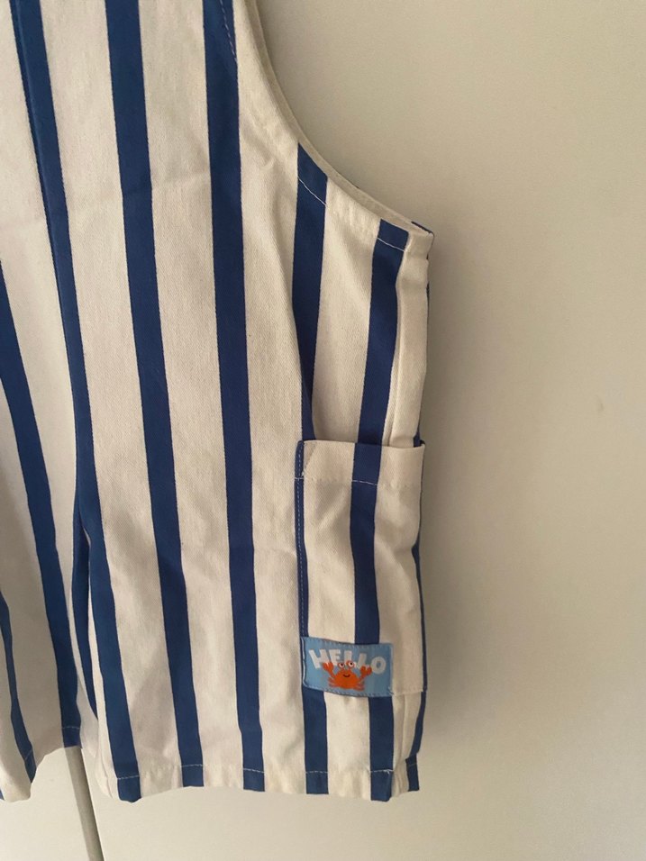 Erkek Bebek Çizgili Şort Salopet - Görsel 3