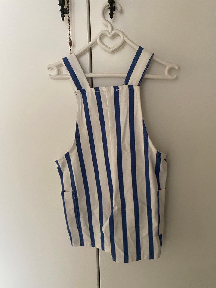 Erkek Bebek Çizgili Şort Salopet - Görsel 5