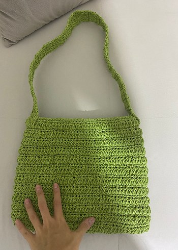 Yeşil Örgü Bohem Kadın Çanta - Görsel 2