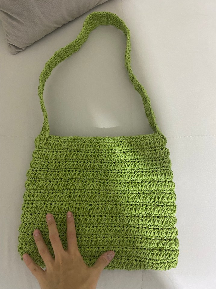 Yeşil Örgü Bohem Kadın Çanta - Görsel 2