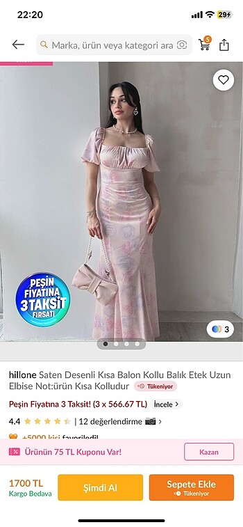 Saten elbise - Görsel 5