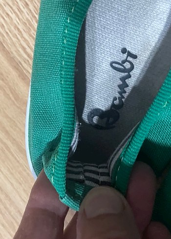 Kadın Parlak Yeşil Spor Ayakkabı Velcro - Görsel 2