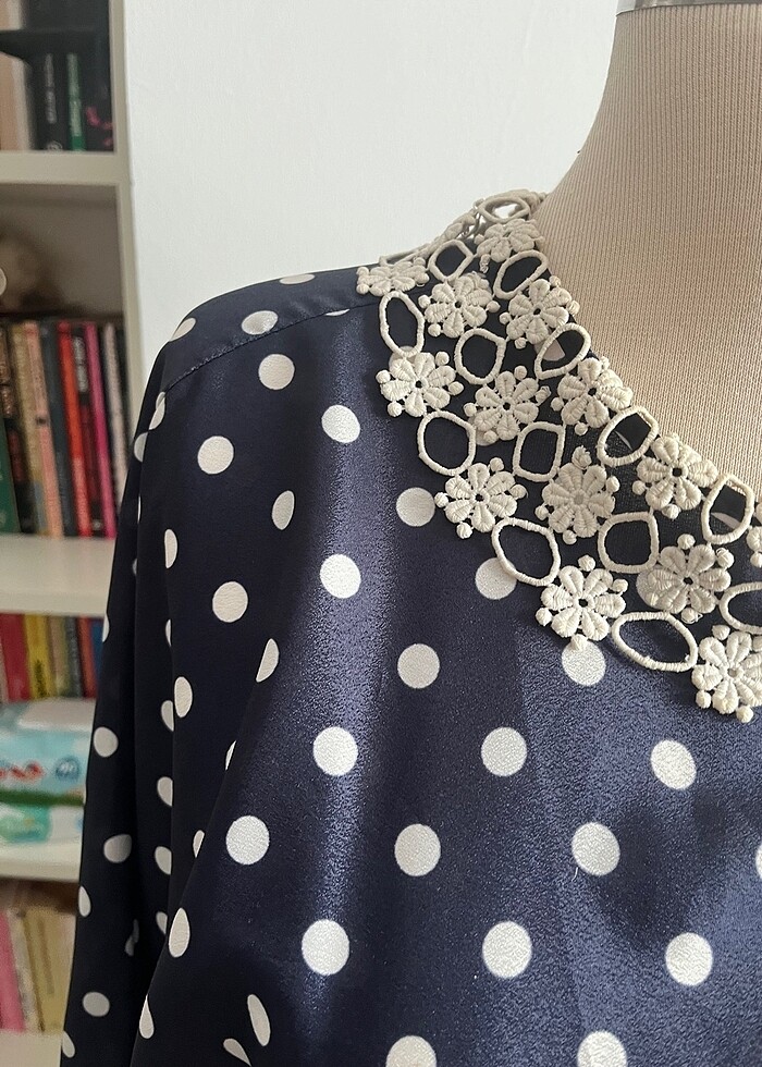 LittleWoods Marka Puantiyeli Büyük Beden Elbise - Görsel 4