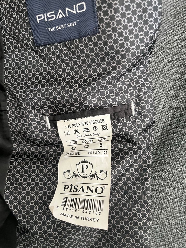 Gri Düğmeli Erkek Takım Elbise Ceket - Görsel 5