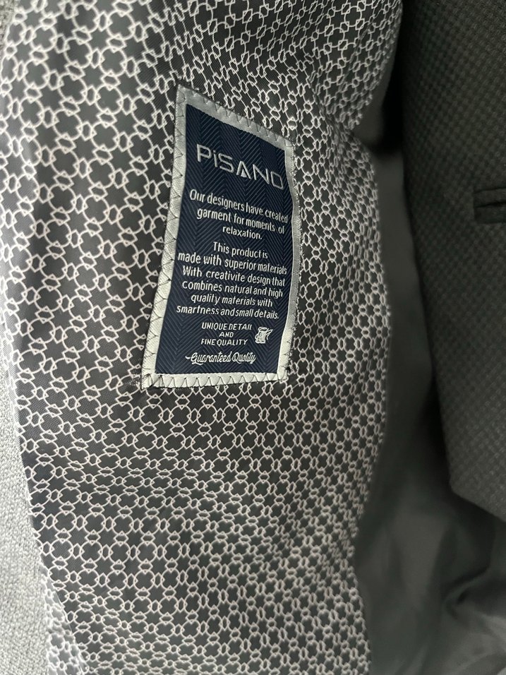 Gri Düğmeli Erkek Takım Elbise Ceket - Görsel 3