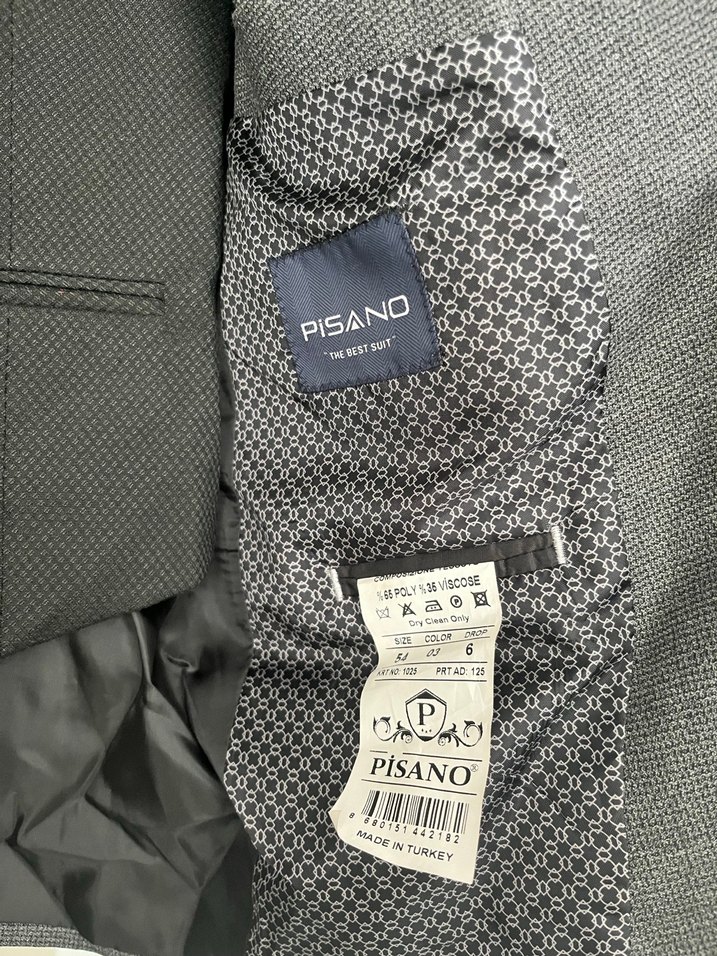 Gri Düğmeli Erkek Takım Elbise Ceket - Görsel 4