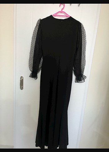 Uzun Siyah Gotik Kadın Elbise - Görsel 2