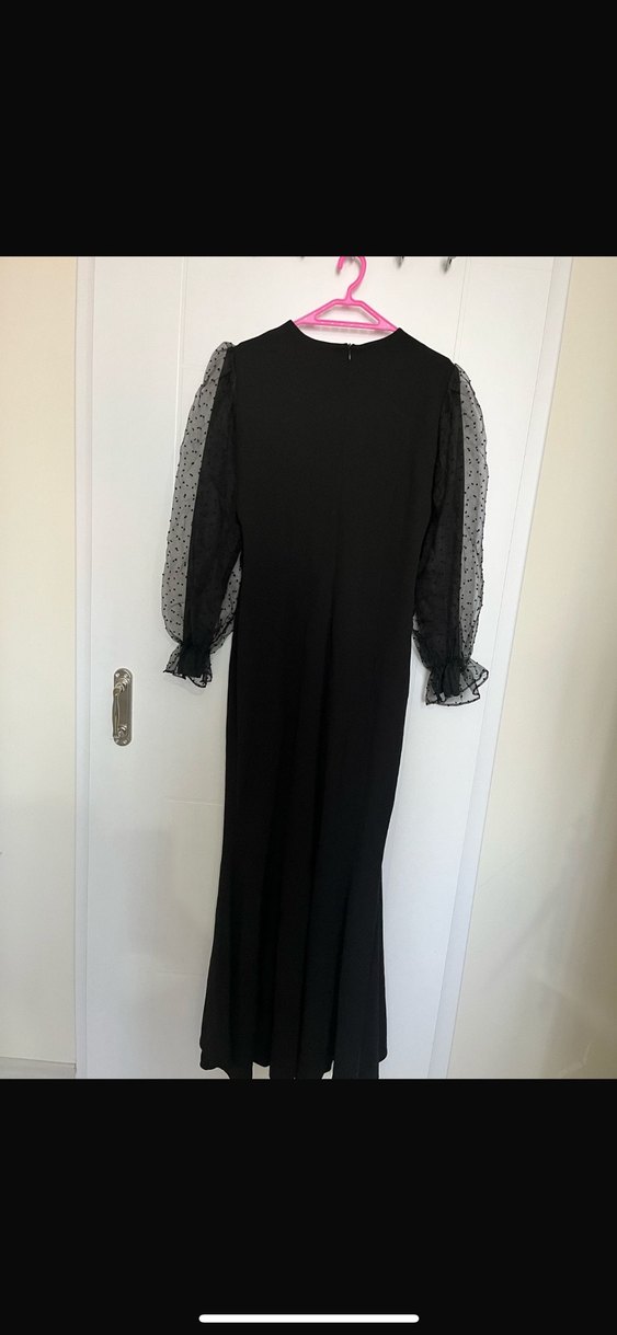 Uzun Siyah Gotik Kadın Elbise - Görsel 2