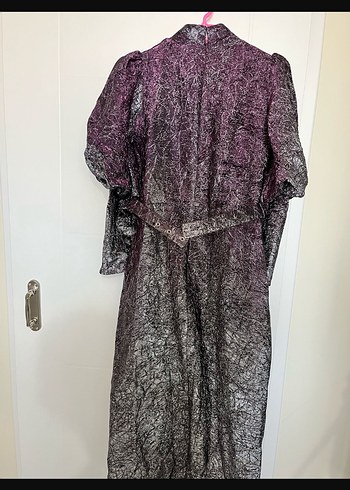 Uzun Mor Gotik Bağcıklı Kadın Elbise 38/40/42 beden uyumlu - Görsel 3