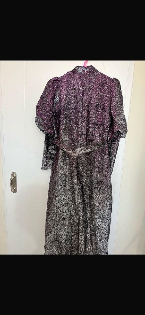 Uzun Mor Gotik Bağcıklı Kadın Elbise 38/40/42 beden uyumlu - Görsel 3