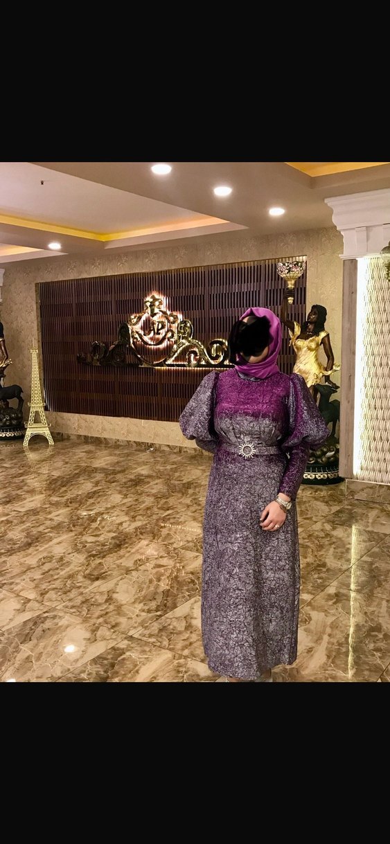 Uzun Mor Gotik Bağcıklı Kadın Elbise 38/40/42 beden uyumlu - Görsel 2