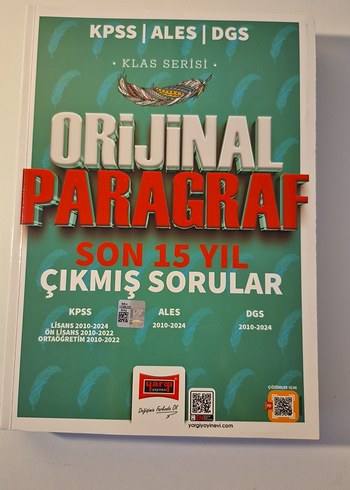 KPSS ALES DGS Orijinal Paragraf Çıkmış Sorular Kitabı