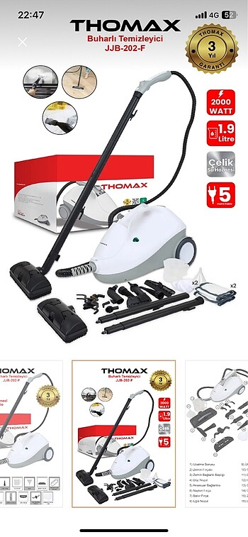Thomax buharlı temizleyici