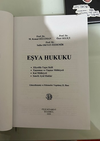 Eşya Hukuku - Gözden Geçirilmiş 22. Baskı