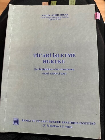 Ticari İşletme Hukuku Prof Dr Sabih Arkan