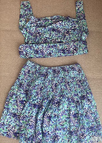Pastel Mavi Pilili Bohem Takım