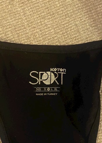 Siyah Koton Sport Tişört - Görsel 2