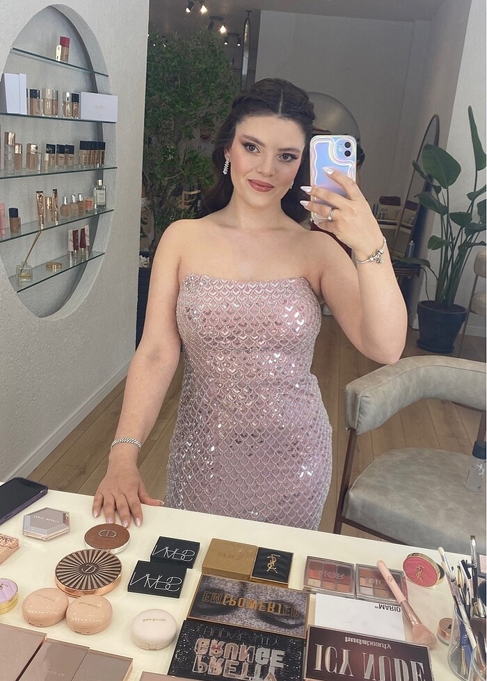 Taşlı pullu abiye - Görsel 2