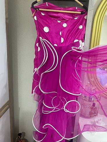 36 Beden Strapless mini abiye