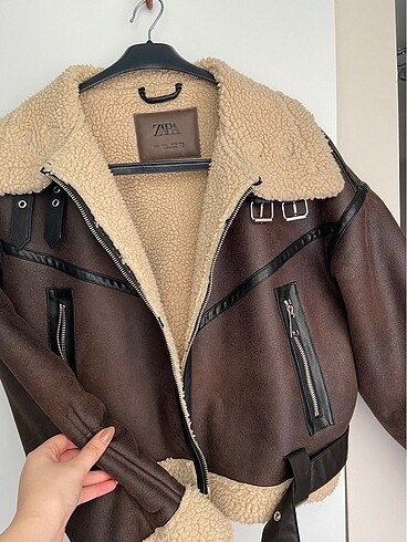 l Beden kahverengi Renk Zara biker ceket