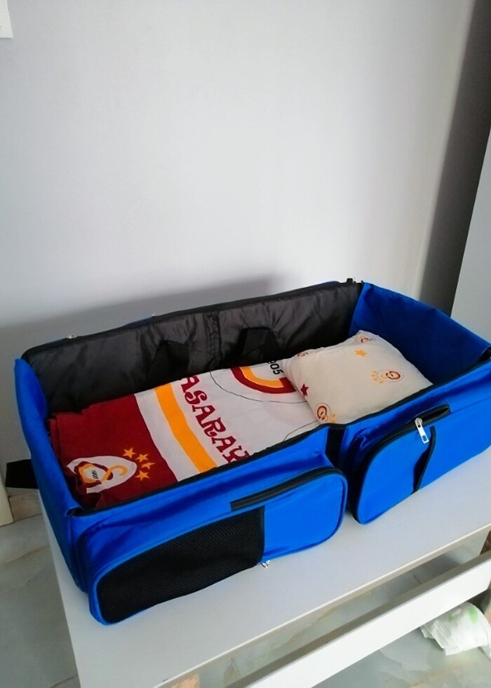 Katlanabilir bebek anne bakım çantası taşınabilir yatak olabilen - Görsel 4