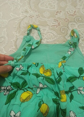 Kız çocuk elbise limon desenli
